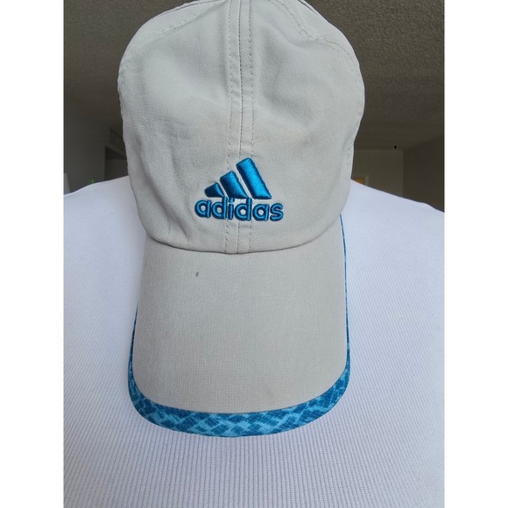 Adidas Climacool‎ Womens Running Hat Gray Turquoise Blue Adjustable Baseball Cap